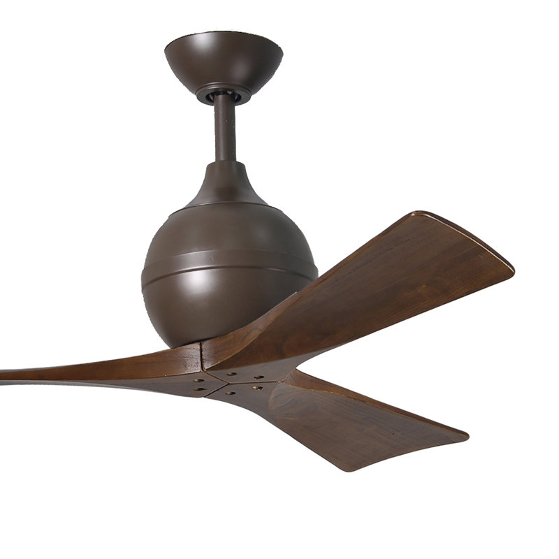 Ventilateur de plafond à 3 pales Irene, Bronze texturé, Ton noyer, L 42 po