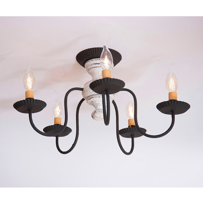 Lehman Semi Flush Mount, Vintage White