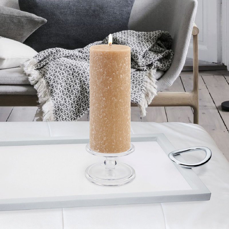 Timberline Unscented Pillar Candle, Taupe, 9" H x 3" W x 3" D