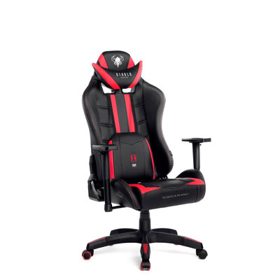 DIABLO CHAIRS Black/Red Executive Chair with Wheels