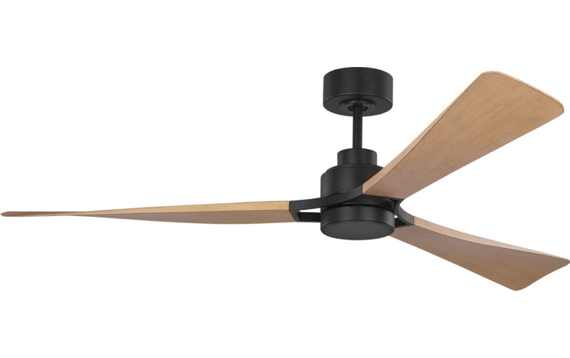 Trillium Smart 60 LED Ceiling Fan, Natural Honey, Midnight Black