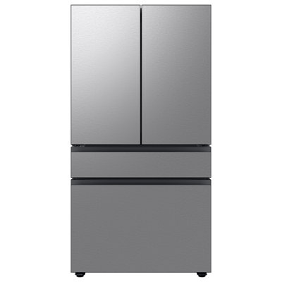 Samsung 23 cu. ft. Bespoke Counter Depth 4-Door French Door Refrigerator with Inner Beverage Center in Stainless Steel