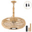 15" Boho Plug-in Ceiling Fan With Remote Control Included