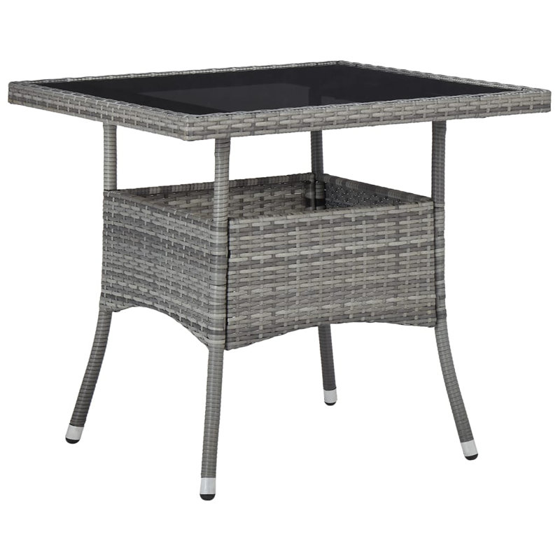 Clorinda Square Wicker Outdoor Dining Table , 80cm cm W 80cm cm D, Grey