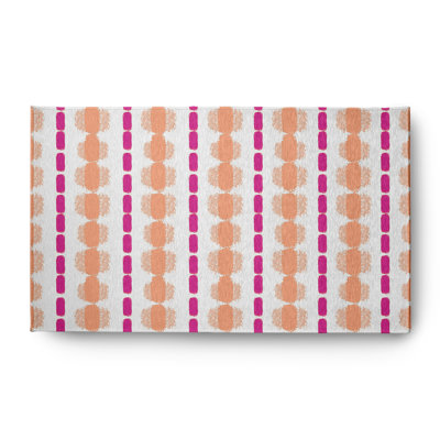 Tapis mauve / orange en chenille tissé à la machine Ludde