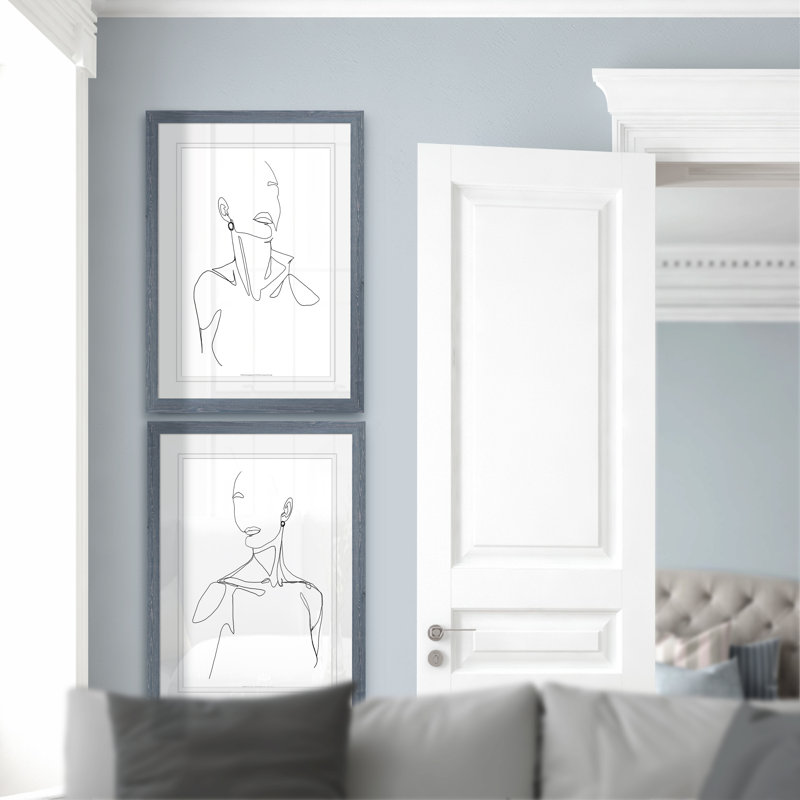 «Everlast Elegance I» par Vincent Van Gogh - ensemble de 2 reproductions de dessins encadrés, H 20 po x l 16 po x P 1,25 po