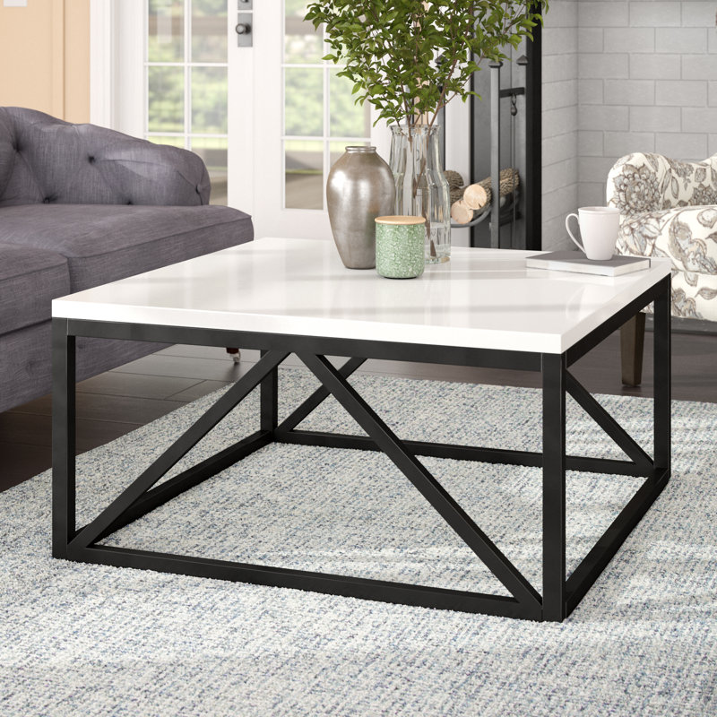 Hambly Coffee Table, White, Black