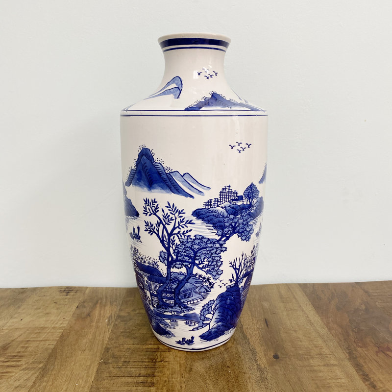 Vase de jardin bleu