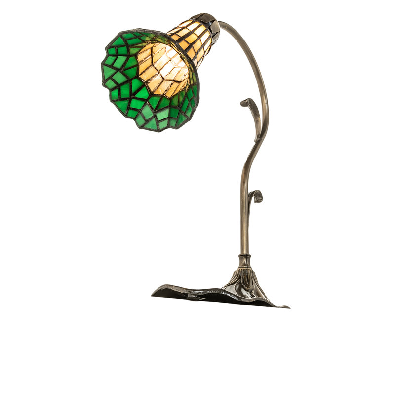Aveley Arched Table Lamp, Amber/Green