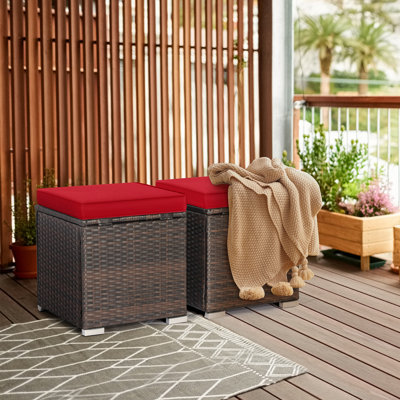 Repose-pieds d'extérieur avec coussin 2 pièces Jalyna