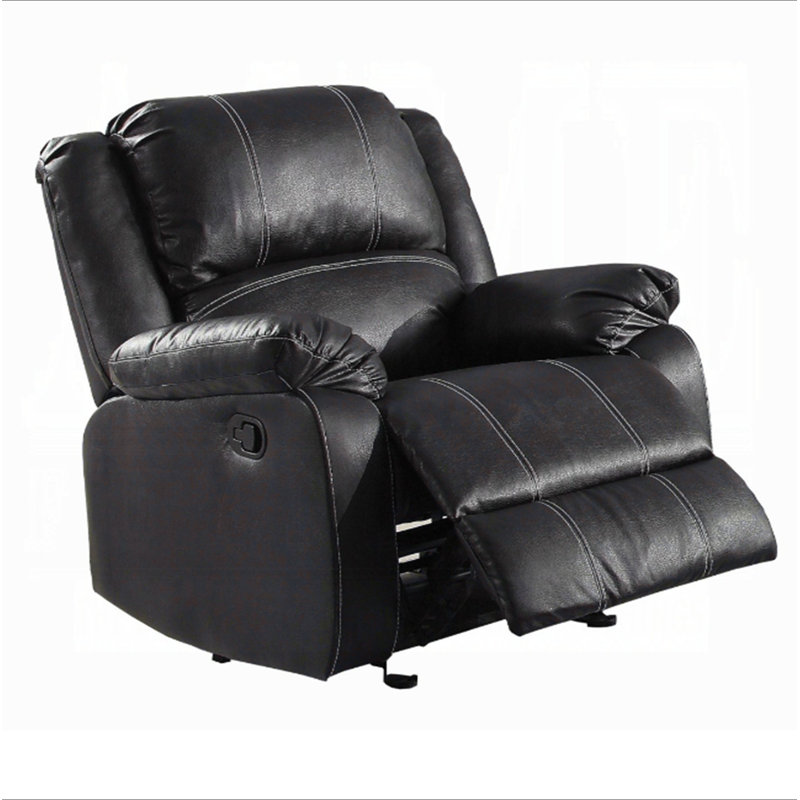 Fauteuil inclinable en cuir synthétique noir Zuriel