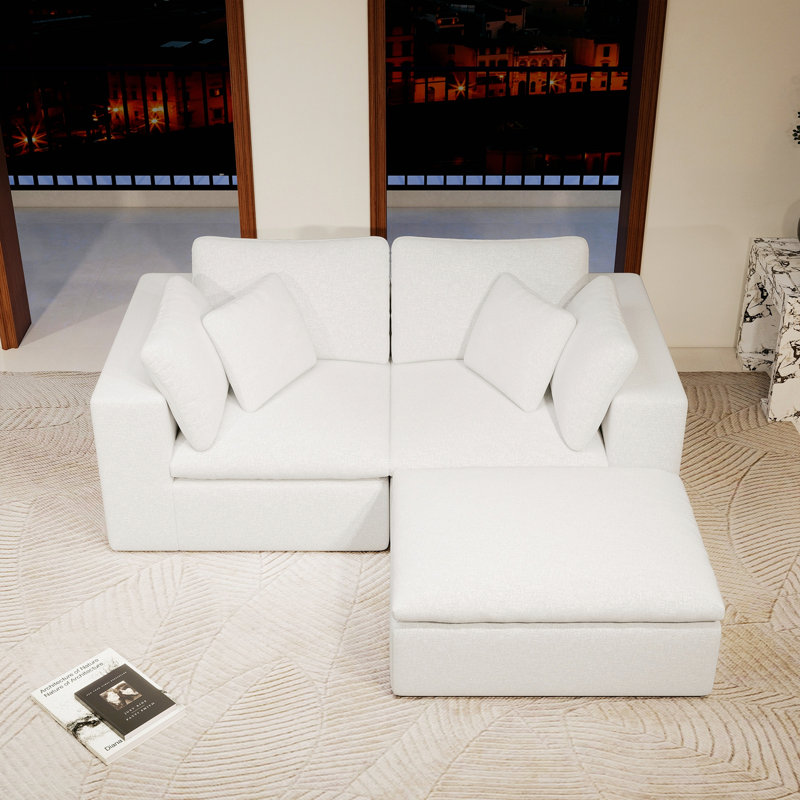 Canapé modulaire modulaire pour le salon ou la chambre à coucher, Blanc