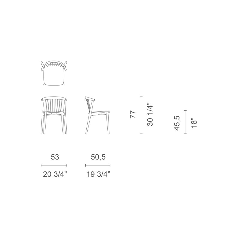 Newood Solid Wood Dining Chair, Black Stained Ash