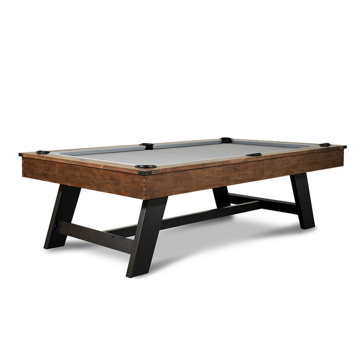 Nixon Billiards - Table de billard ardoise Hunter (pieds en métal) - Noyer brossé, H 31 po x l 53 po x L 92 po
