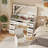 Vanity Desk w/Mirror & Lights Power Outlets 3 Color Lighting Modes 7 Drawers