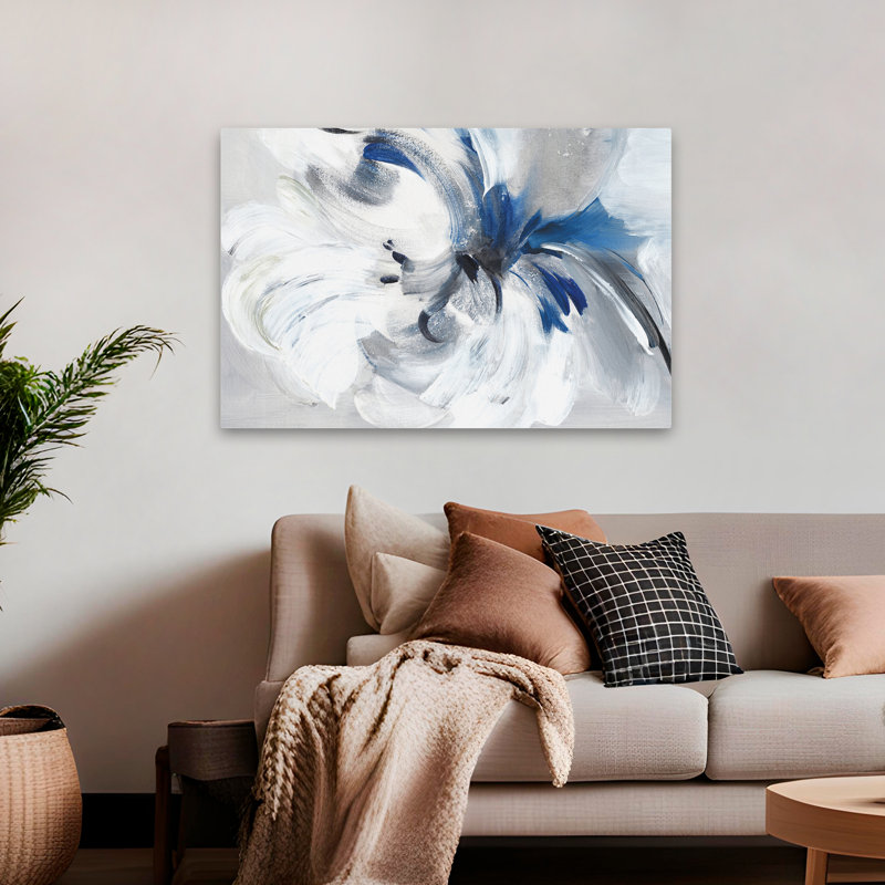 Plantes, fleurs, abstrait, fleur II, art mural, H 32 po x l 48 po