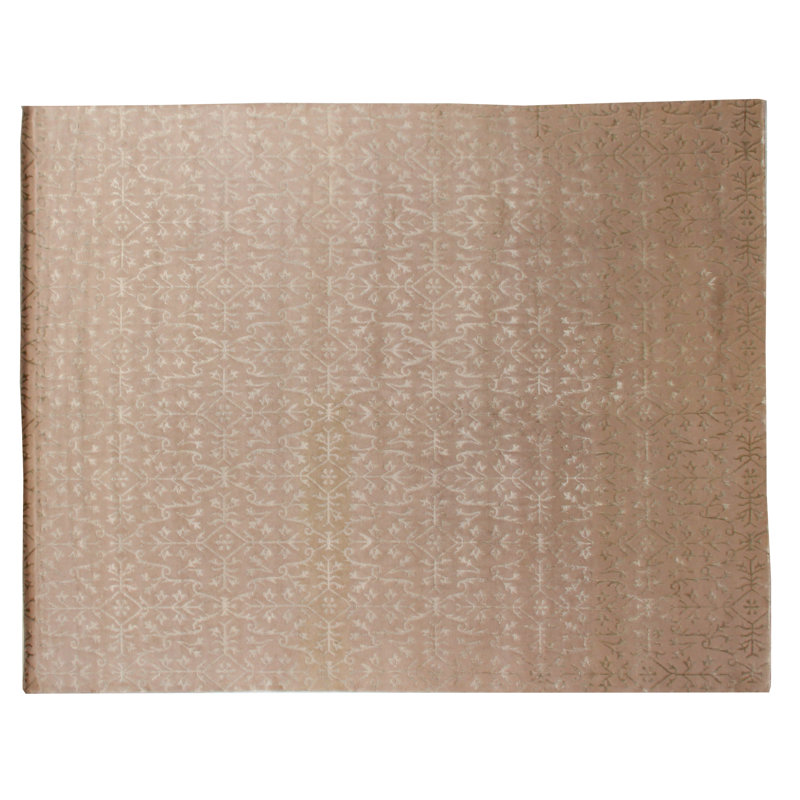 Metro-Velvet Ikat Area Rug in Ivory/Beige, Rectangle 13'6" x 17'6"