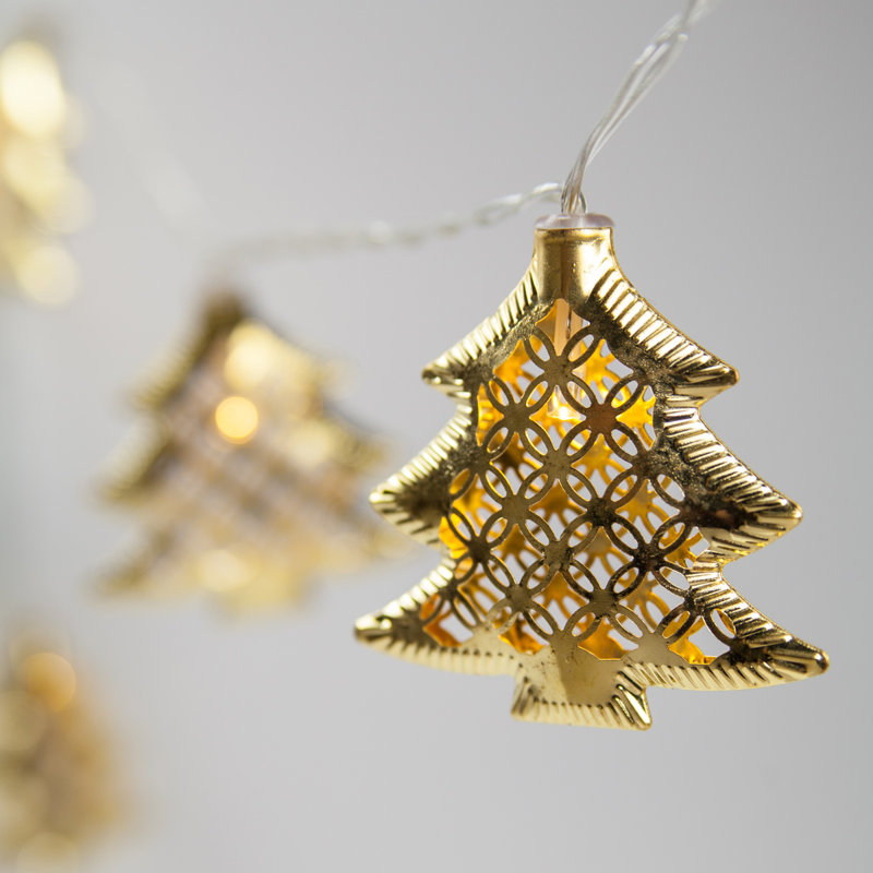 Lampe de noël pour pile en métal 10 lumières del tree