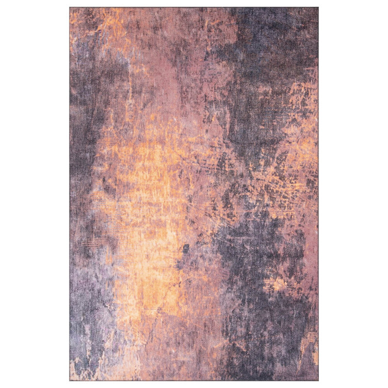 Luxurious Machine Washable Area Rug, 4.9 x 7.5 Feet, 100% Polyester, 1850 g/m², Pile Height: 0.2 inches | Eco-Friendly Recycled Poly Cotton Backing | Perfect for Living Room & Bedroom, Soft and Durable Design