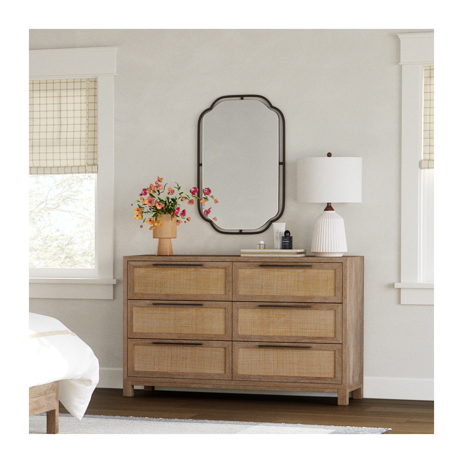 Moors Modern & Contemporary Accent Mirror, Matte Black, 34" H x 22.25" W