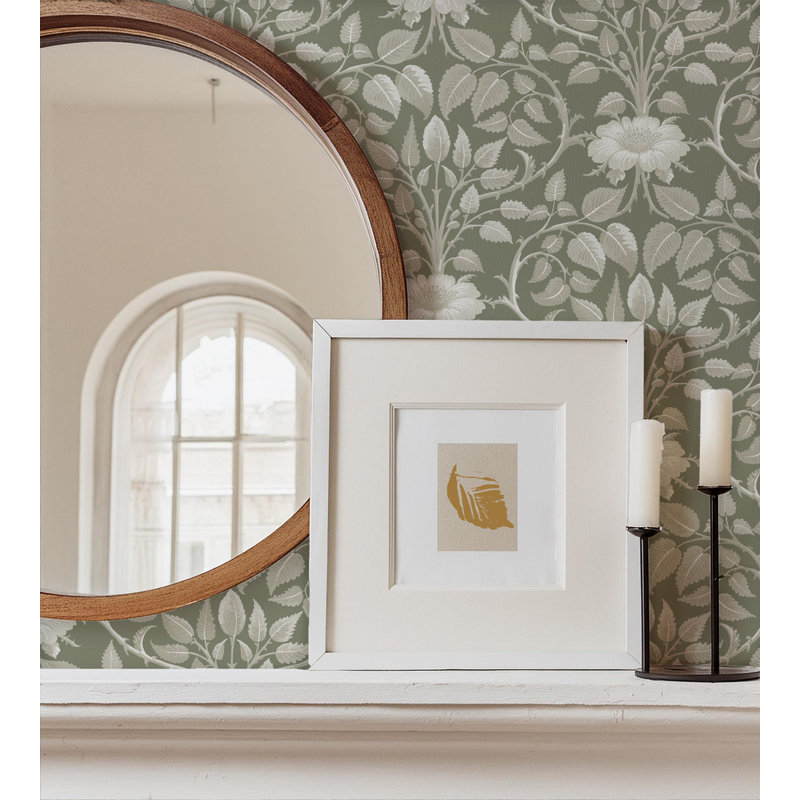 Garden Vine - Silver Moss Botanical Wallpaper