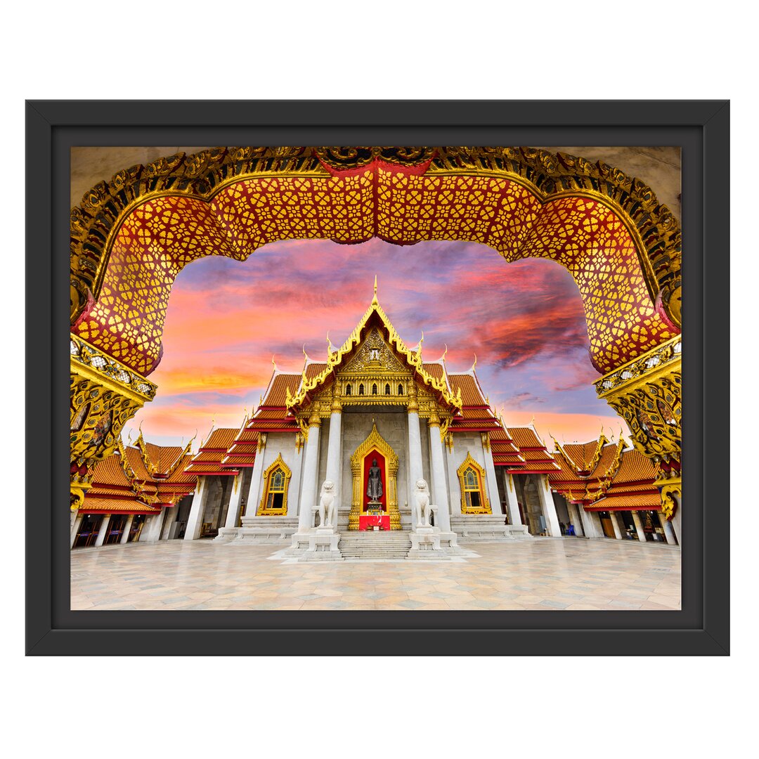 Gerahmtes Wandbild Marmortempel von Bangkok