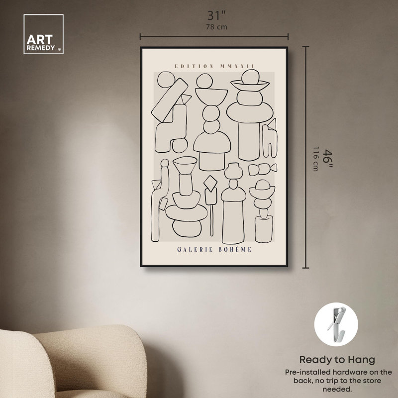 «Diverse Mortars», reproduction d'art sur toile par Art Remedy, H 16 po x l 11 po, Cadre noir