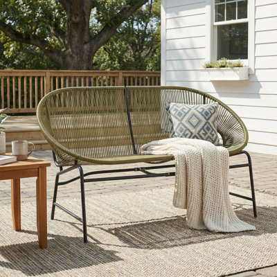 51.92'' Wide Curved Iron Loveseat