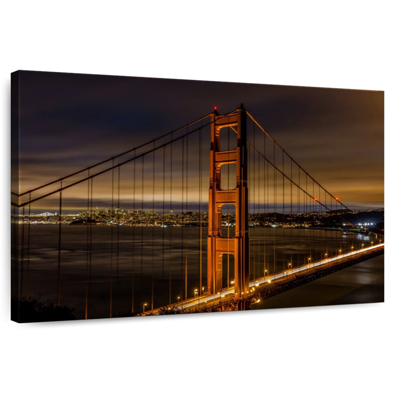 Lilie Golden Gate Bridge, paysage de nuit, H 16 po x l 24 po