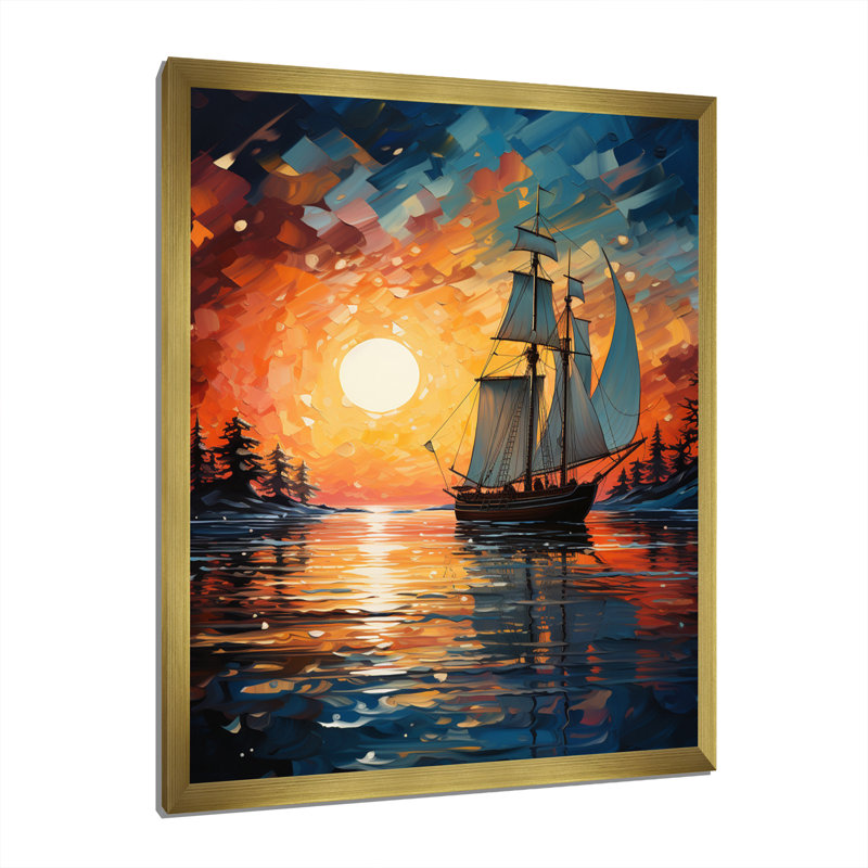 Voilier «Seafaring Dreams II» sur toile, L 12 po x H 20 po, Encadrement doré