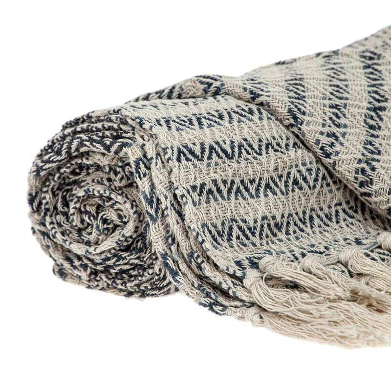 Jeté tissé à la main beige et taupe