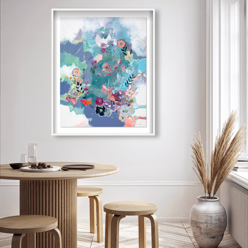 Oliver Gal Michaela Nessim - Moon Dance Abstract - Luxury Shadowbox Framed Wall Art, 46.5" H x 37.5" W, White