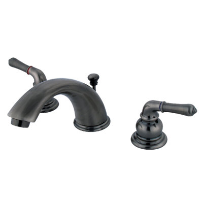 Kingston Brass Magellan Two-Handle 3-Hole Deck Mount Widespread Bathroom Faucet with Retail Pop-Up Drain