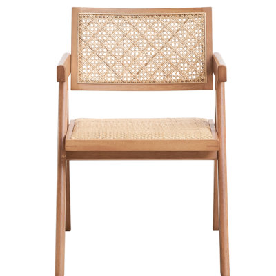 Beige Natural Arm Chair (2) - Strong Wood Leg Support Cushioned Chairs Mid-century Modern For Soda Area & ( Of 2) Solid Frame Tea