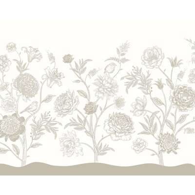 Jacobean Rose Trail Green Wall Mural