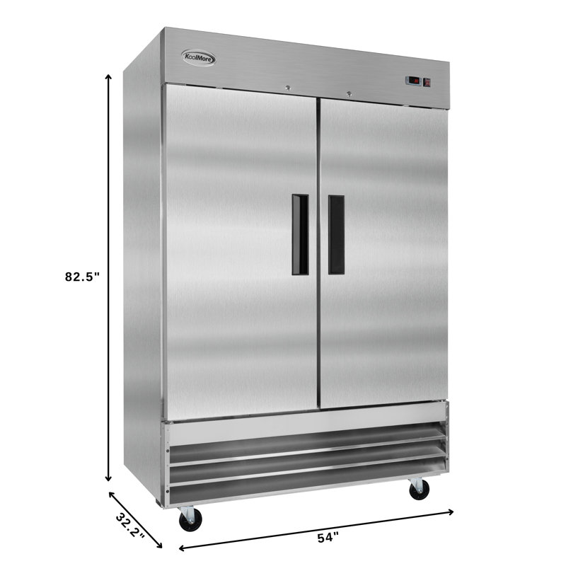 54" Stainless Steel Two-Door Commercial Reach-In Refrigerator
