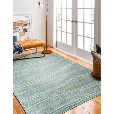 Farrie Hand Tufted Wool and Viscose Abstract Indoor Rug