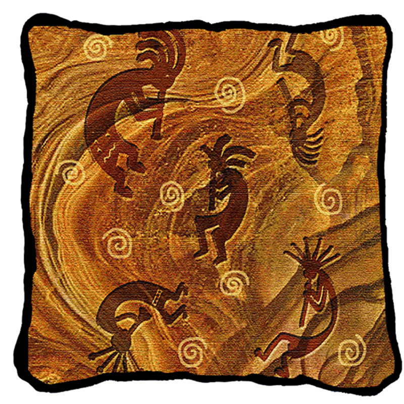 Coussin en coton Kokopelli les anciens