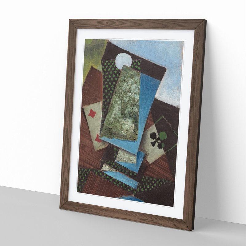 Playing Cards by Juan Gris - Framed Print, 48cm H x 36cm W x 2cm D, Walnut Framed