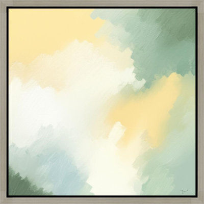 «Serene Pastel Abstract with Cream», art mural sur toile encadrée
