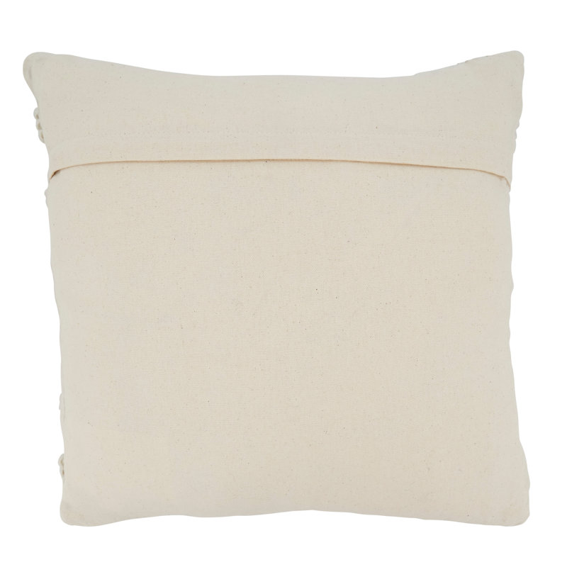 Ivory and Brown Woven Cotton Blend Euro Pillow Cover