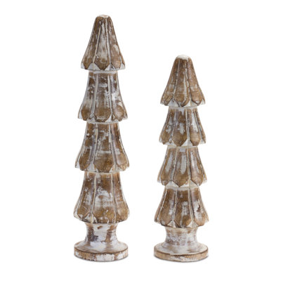 Ensemble de 2 pins blancs blanchis