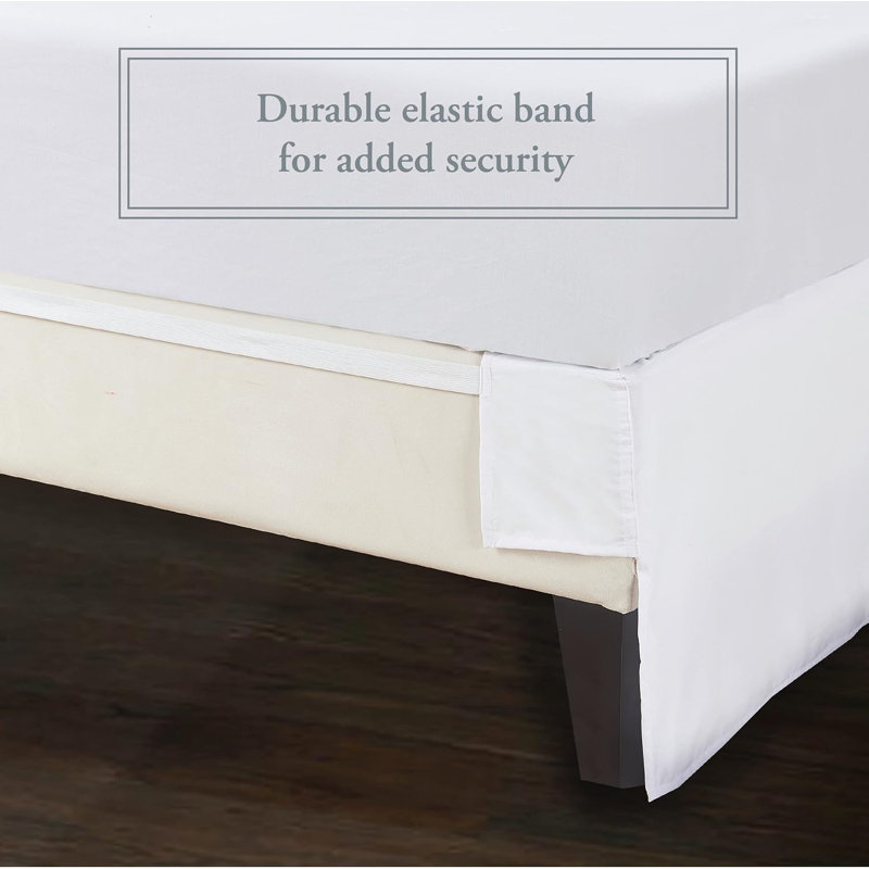 Bed Maker's Wrap-Around Bed Skirt For Adjustable Beds, Tailored Style, 15 Inch Drop Length, White
