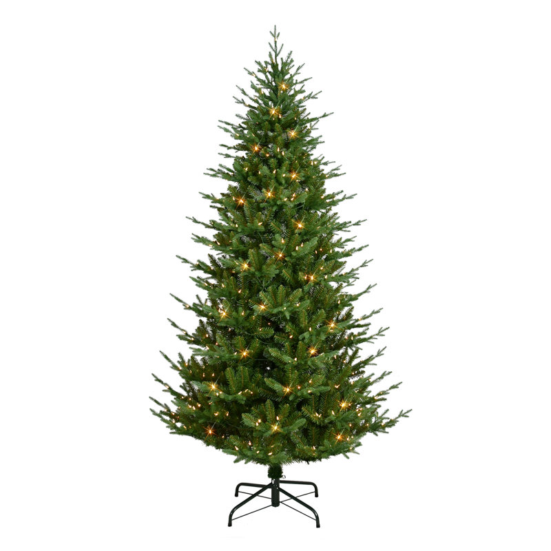 7.5' Lighted Artificial Spruce Christmas Tree