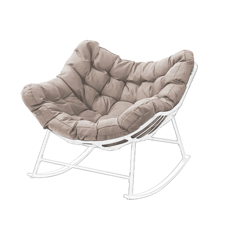 Outdoor Rocking Chair Cushion, Thickened 6.3in Papasan Chair Cushion, Khaki