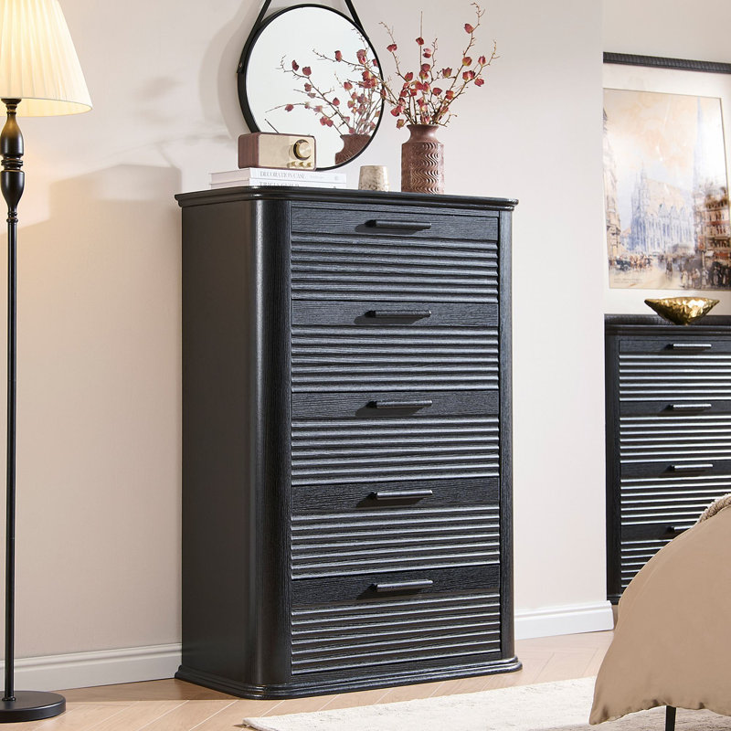 Commode 5 tiroirs Celine, Noir