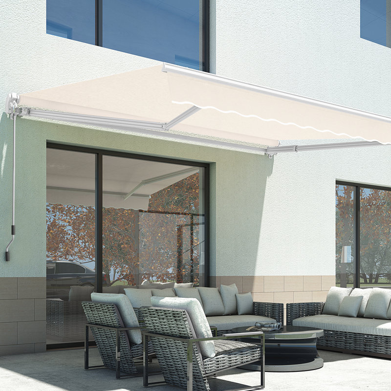 Patio Awning Sunshade Canopy for Manual Retractable Awnings, Beige, 116.1" W x 98.4" D