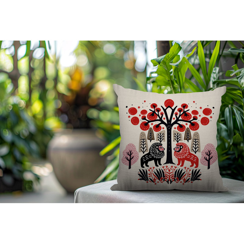 Coussin Comas, Rouge, Carré 15 po