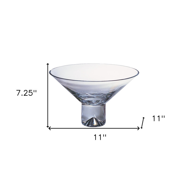 Monaco Fruit Bowl, 7" H x 12" W x 12" D, Clear