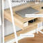 Bureau d'ordinateur pour bureau à domicile, fini bois naturel, tiroir, étagères de rangement, profondeur de 80 cm, structure stable en bois pour petits espaces, tiroir et étagère.